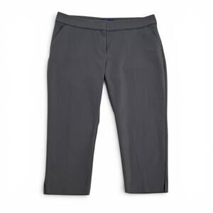 Apt 9 Torie Capri Pants Womens 14 Mid Rise Gray Straight Leg Casual Cropped